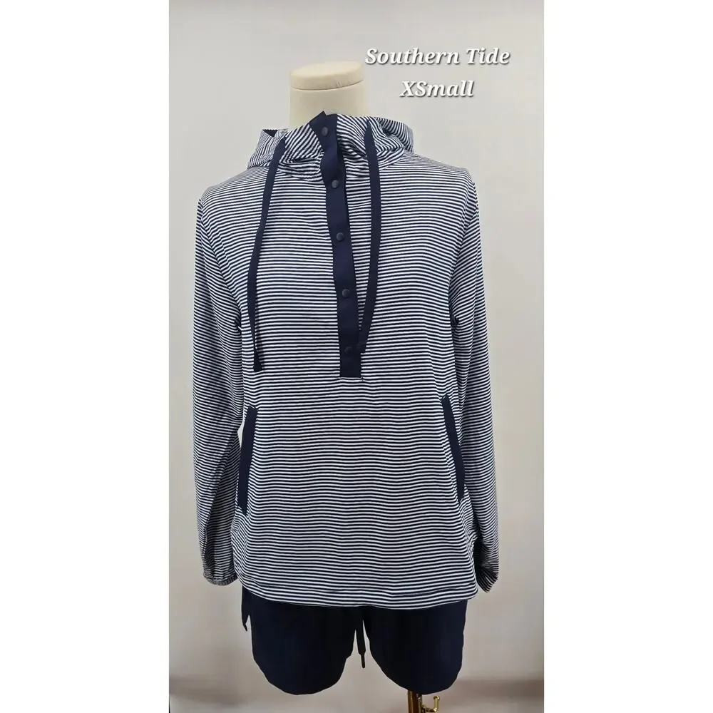 Southern‎ Tide Calia Performance Popover & Shorts Set Navy Stripe XS
